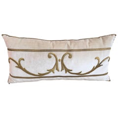 Antique European Raised Gold Embroidery Pillow