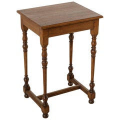 Small French Artisan-Made Hand Pegged Oak Side Table or Nightstand, circa 1900