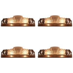 Set of Four French Art Deco Wall Sconces by Lulue