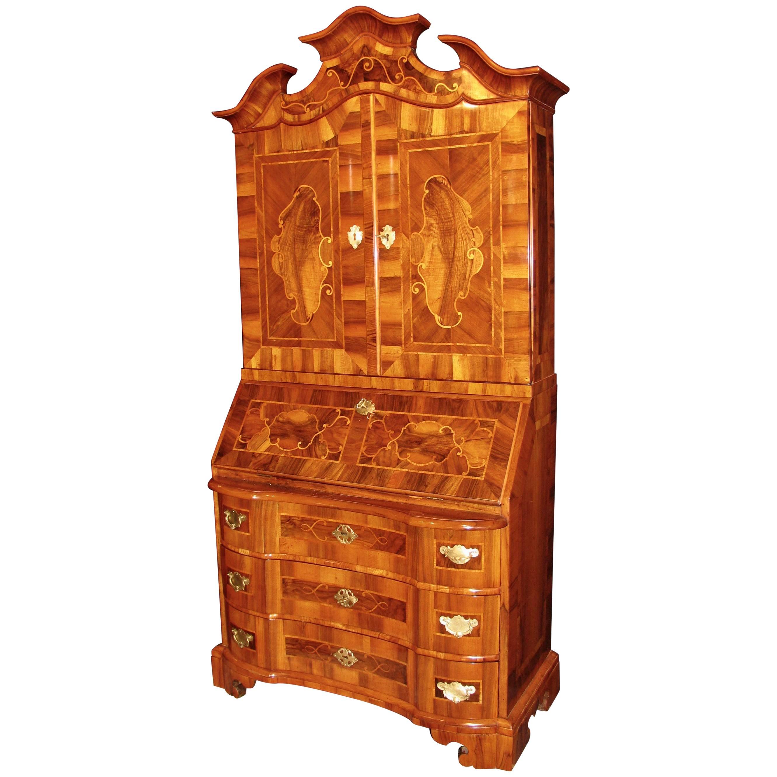 18th Century Baroque Cabinet with Secretaire, Germany, 1760 For Sale