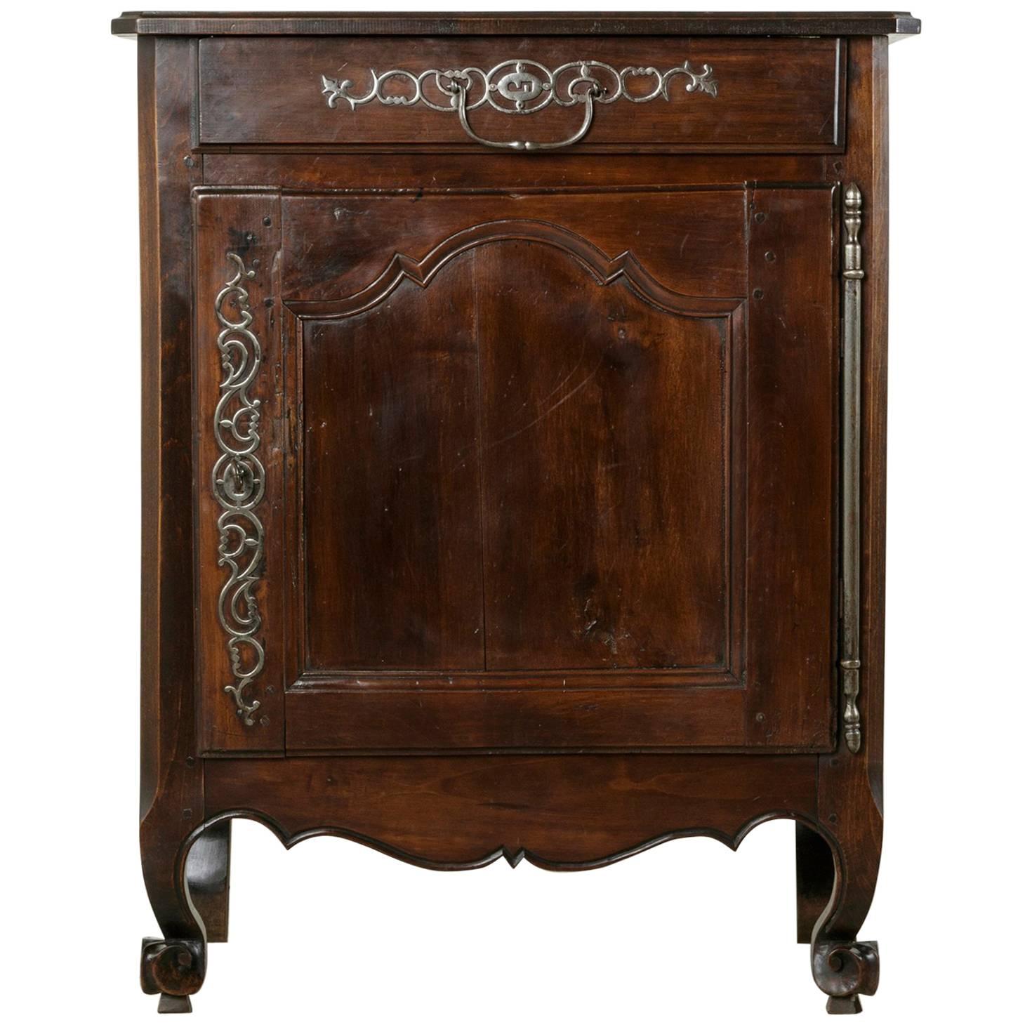 Late 19th Century French Cherrywood Jam Cabinet with Iron Hardware