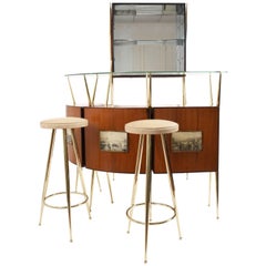 Midcentury Italian Design, Dry Bar in the Style of Gio Ponti, 1950s