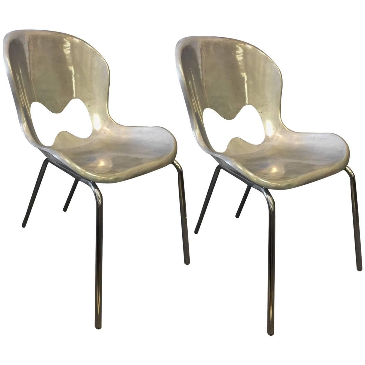 Pair of Stainless Steel Chairs by Karim Rashid for Umbra