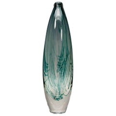 Serica Bottle Vase with Strands of Green by Sybren Valkema, 1956