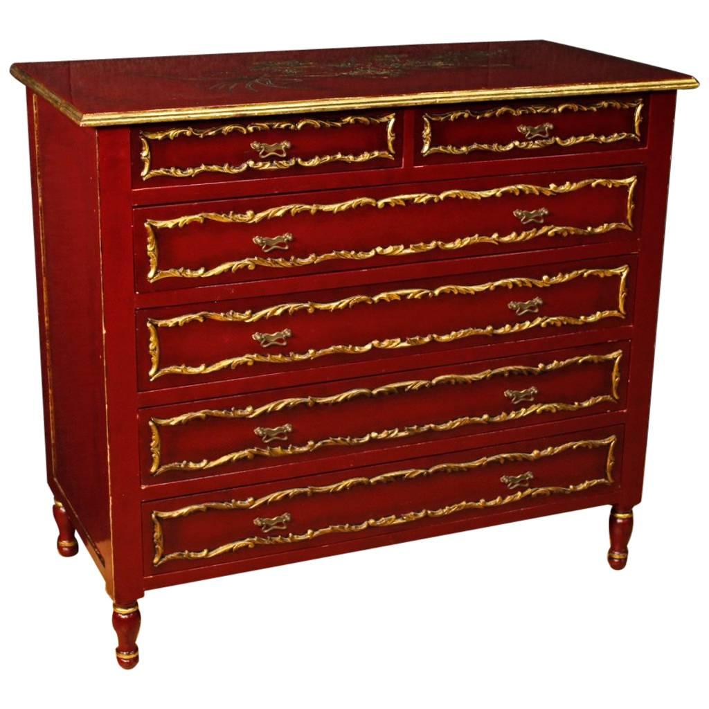 20th Century Spanish Gild and Lacquered Dresser