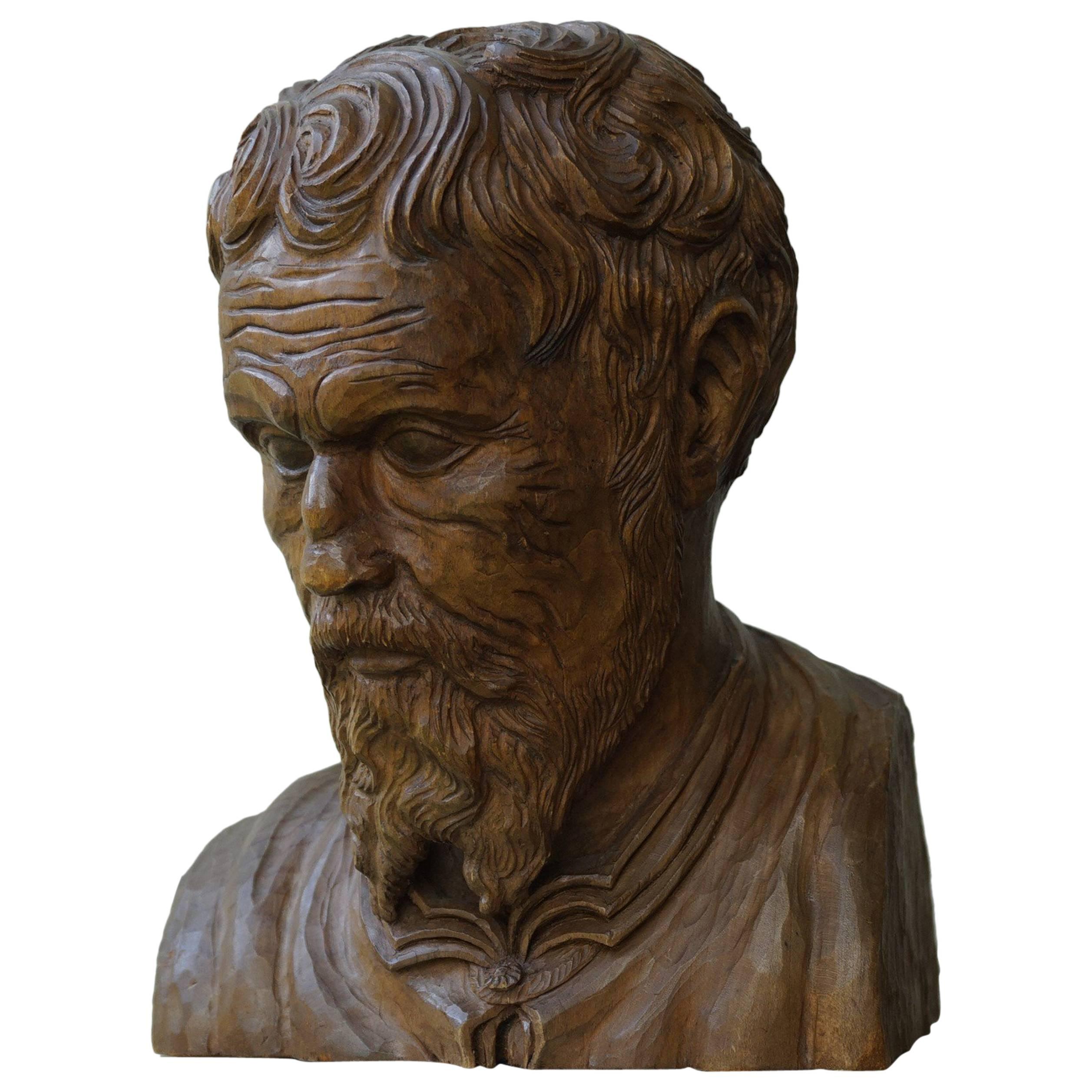 René Berthet Unique Cast Steel Bust Sculpture 1/1 at 1stDibs