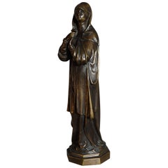 Early 20th Century Bronze Statuette Sculpture of Saint Teresa of Avila, Spain