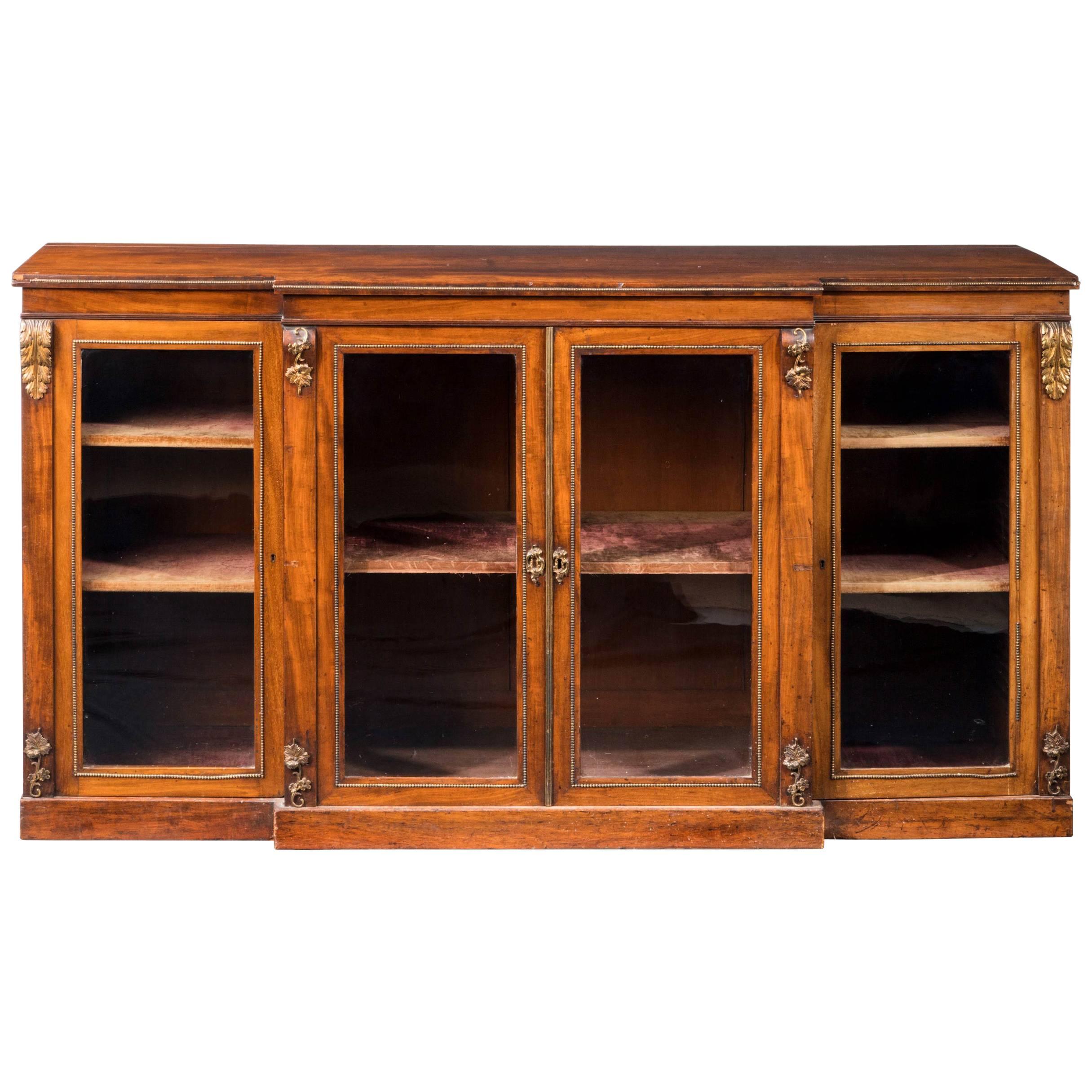 Mid-19th Century Well Figured Mahogany Breakfront Side Cabinet