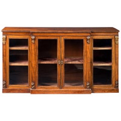 Mid-19th Century Well Figured Mahogany Breakfront Side Cabinet Mid-19th Century Well Figured Mahogany Breakfront Side Cabinet