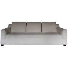 Minotti “Gilbert” Three-Seat Sofa in Neutral Cream “Corda” Fabric