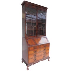 Good Quality Chippendale Style Secretary Bookcase