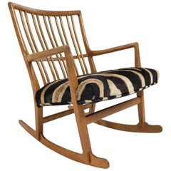 Vintage Hans Wegner for Mikael Laursen ML-33 Rocking Chair in Zebra Hide