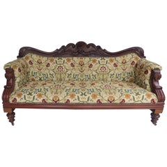 Antique 19th Century Victorian Mahogany Carved Sofa of Large Proportions