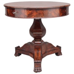 19th Century French Mahogany Drum Table