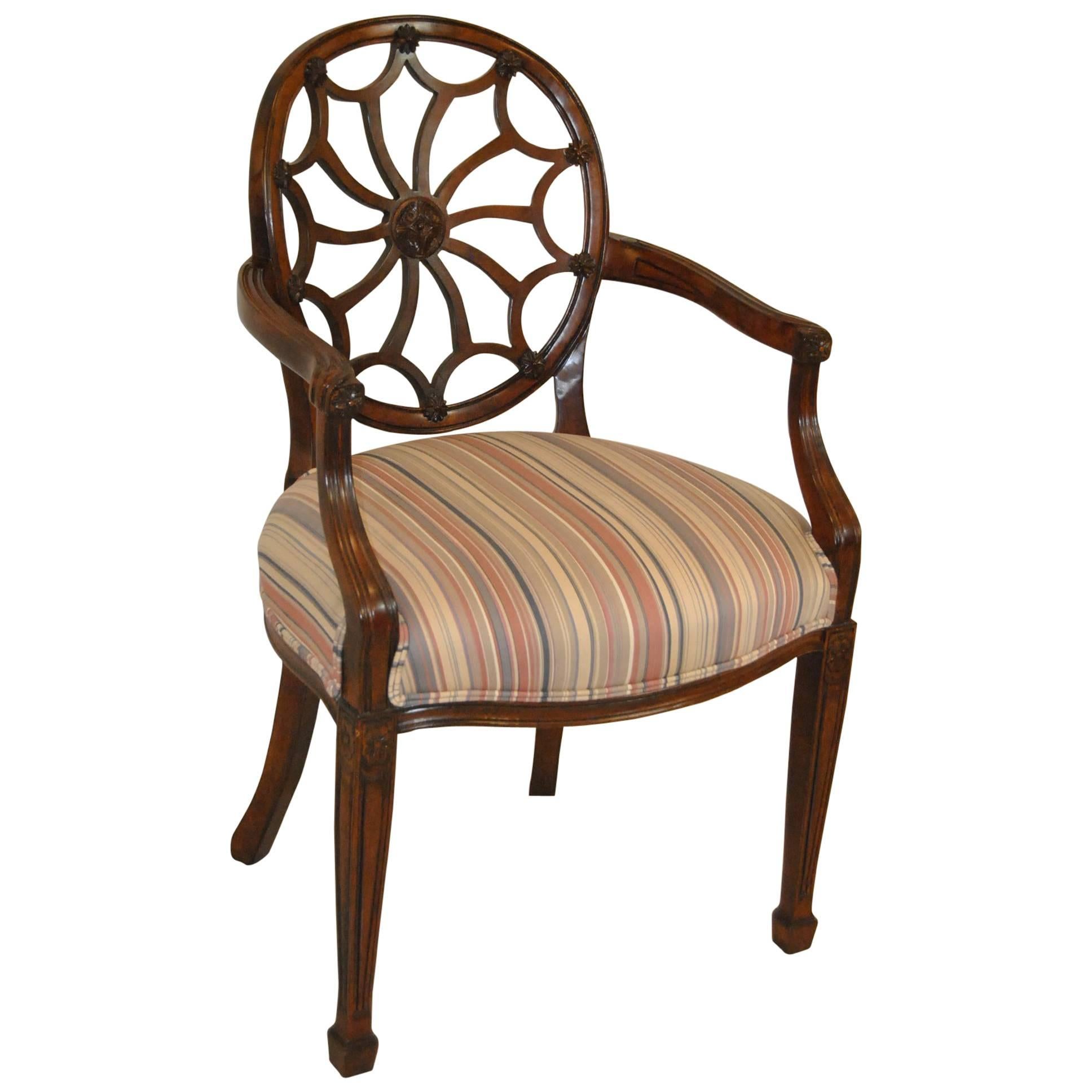 Mahogany Regency Style Spider Back Side Chair by Sherrill Furniture