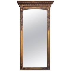 Neoclassical Style Gilt Draped Tassel Form Pier Wall Mirror