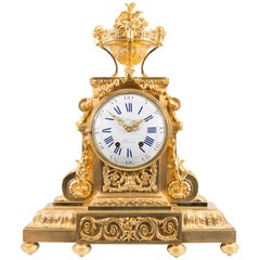 Mantle Clock in Ormolu Bronze, 19th Century Made by Balthazard à Paris