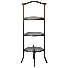 Antique Ebonized Chinoiserie Muffin Stand
