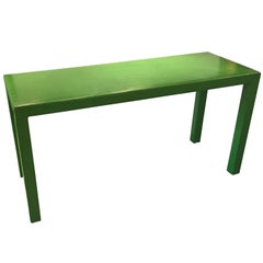 Faux Snakeskin Lime Green Console Table