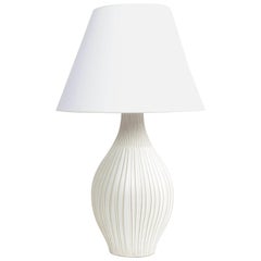 Vintage Fluted Gourd Ceramic Table Lamp