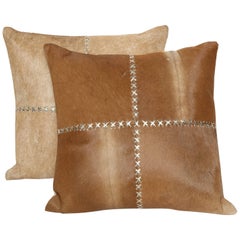 Caramel Colored Hide Pillows