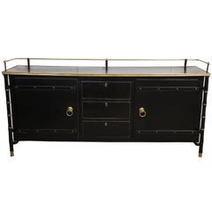 1950's French Hand-Stitched Leather Sideboard by Jacques Adnet