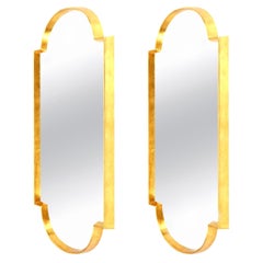 Mirrors, Pair of Tall Gold Leaf Mirrors, Mid-Century Design, Designed by Area ID