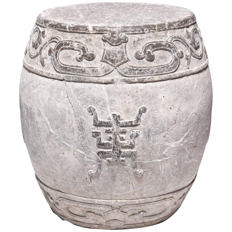 Chinese Trailing Vine Stone Drum