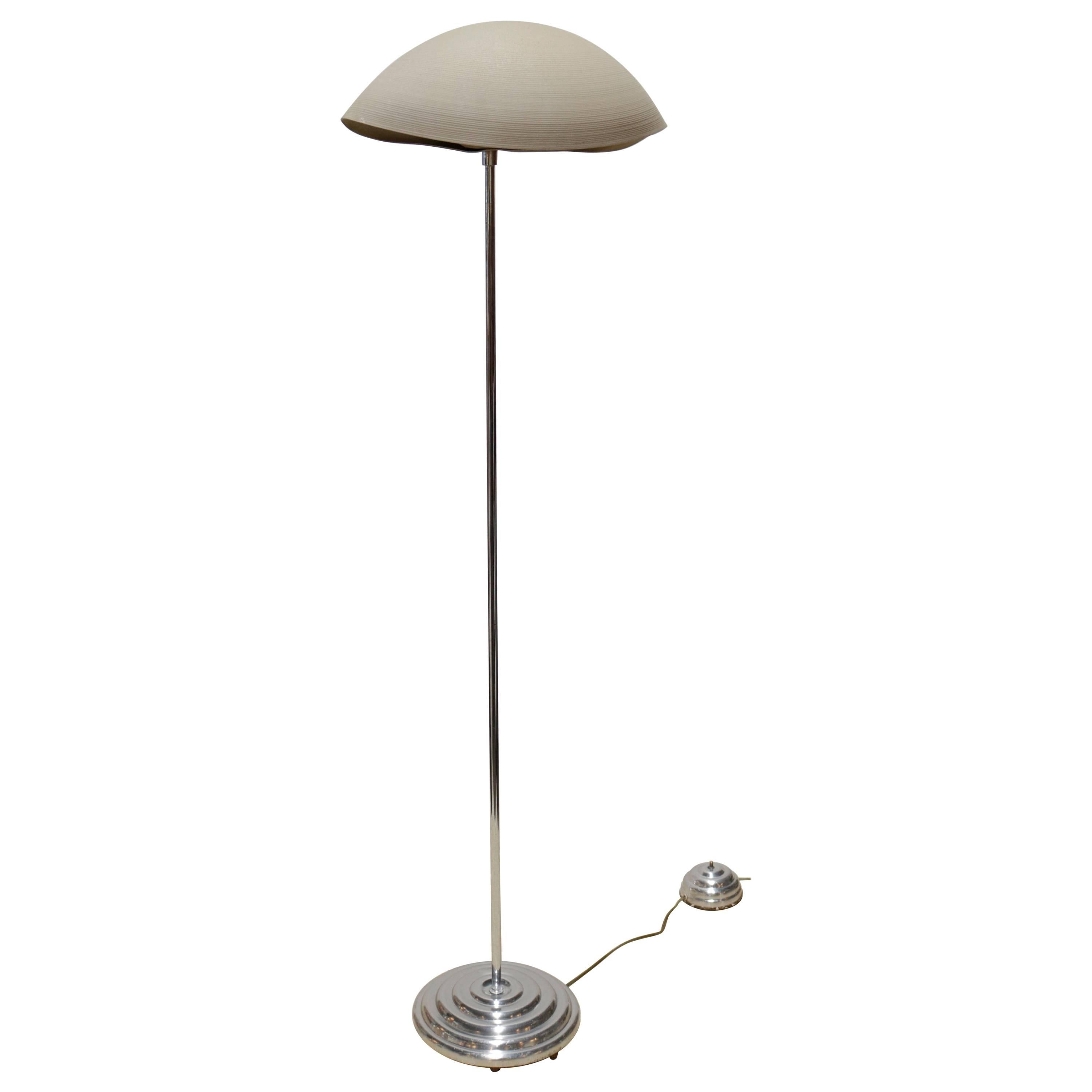 1970s Floor Lamp with Shell Shaped Shade