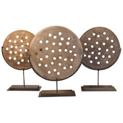 Antique Terracotta Baking Disc on Museum Mount