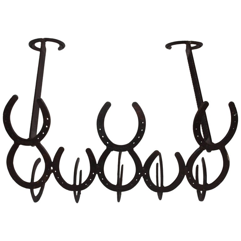 Horse Shoe Coat and Hat Rack For Sale at 1stdibs