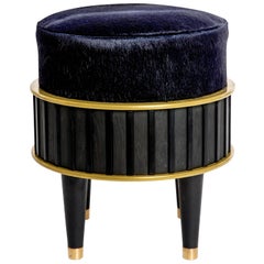 Oak and Brass 'Bisi' Stool by Felice James