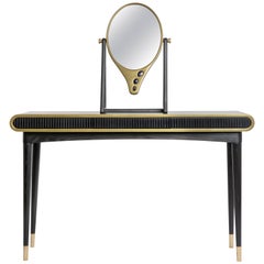 Oak and Brass 'Oriette' Vanity Table by Felice James