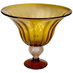 Modern Italian Handblown Glass Extra Large Vase Dish