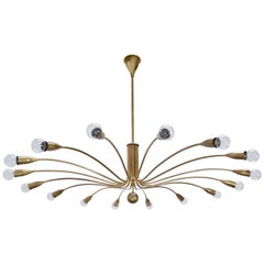 Large Italian Sixteen-Light Brass Chandelier