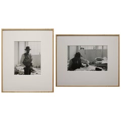 Pareja de autorretratos en blanco y negro enmarcados Fotografías de Gottfried Tollman