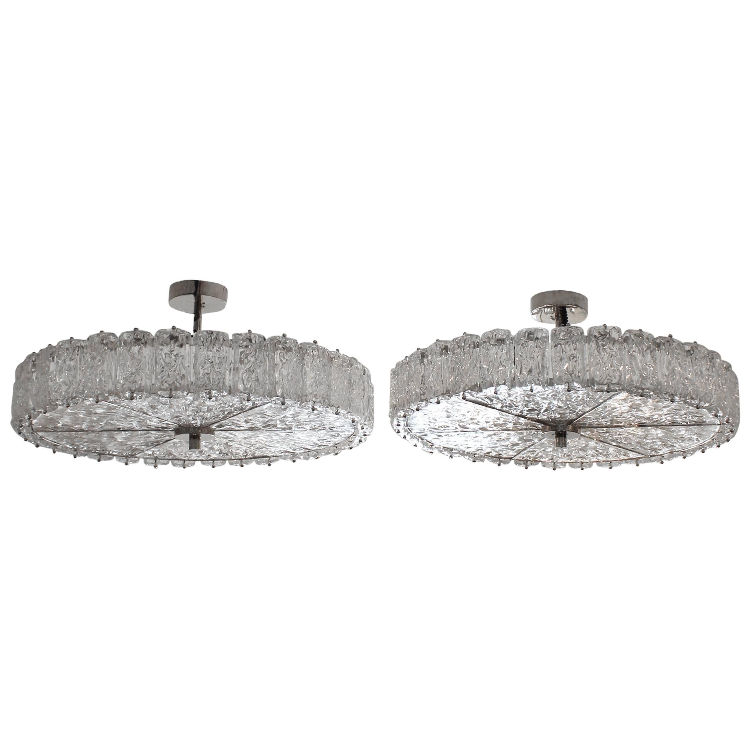 Fantastique paire de lustres de Murano de style Barovier