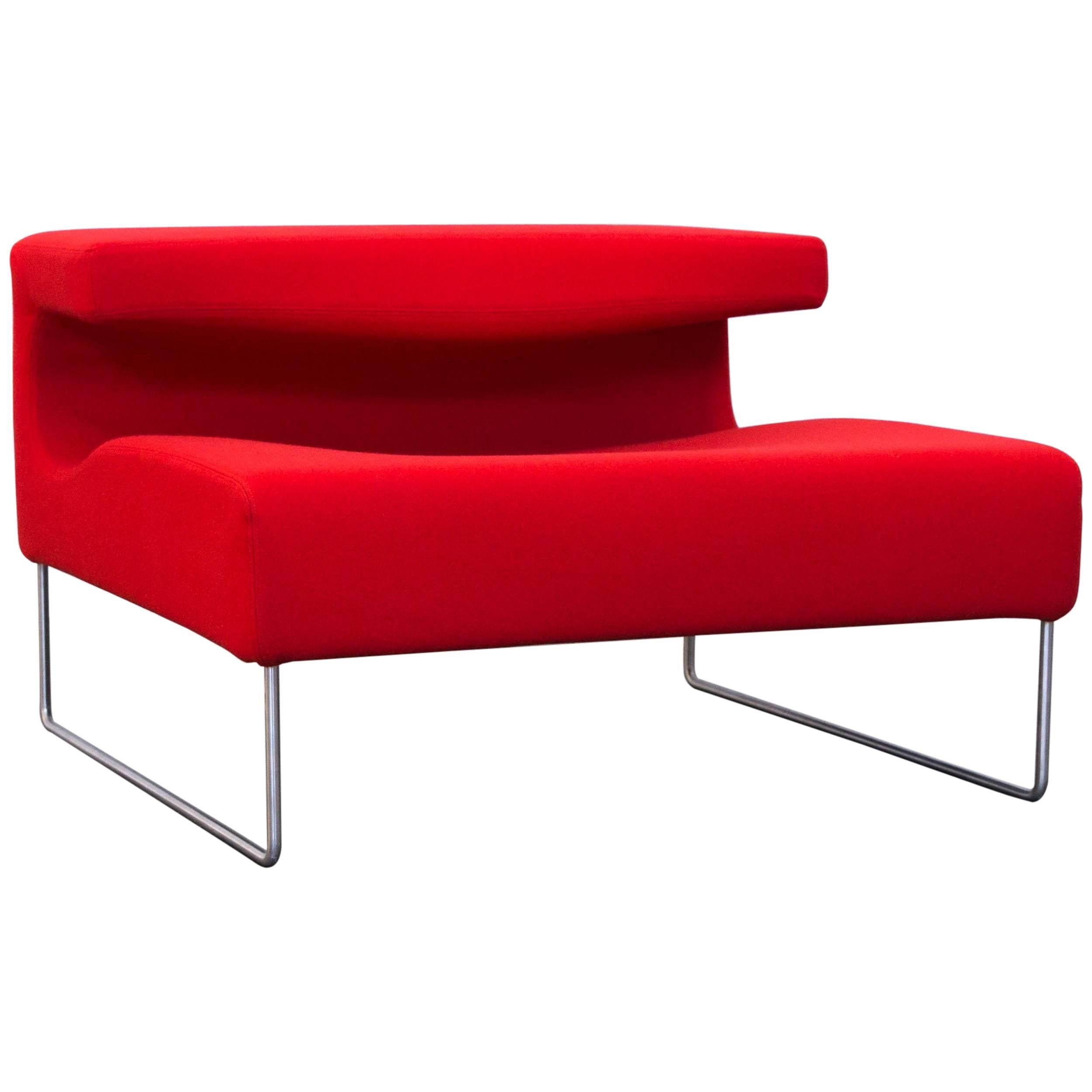 Moroso Lowseat Designer Chair Fabric Red One-Seat Microfibre Couch Modern