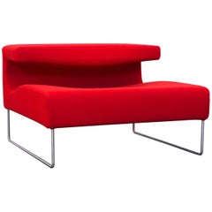 Moroso Lowseat Designer Chair Fabric Red One-Seat Microfibre Couch Modern