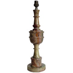 Retro Marble Table Lamp Base 17 inches tall, Italian Circa 1930s