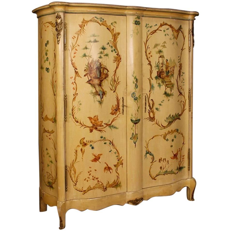 20th Century Lacquered and Painted Armoire