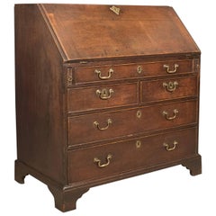 Antique Bureau with Secret Drawers, English Oak Desk, Georgian, circa 1720