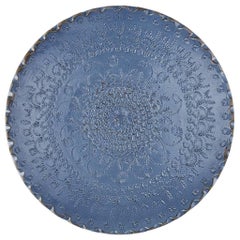 One of a Kind Blue Ceramic Decorative Plate