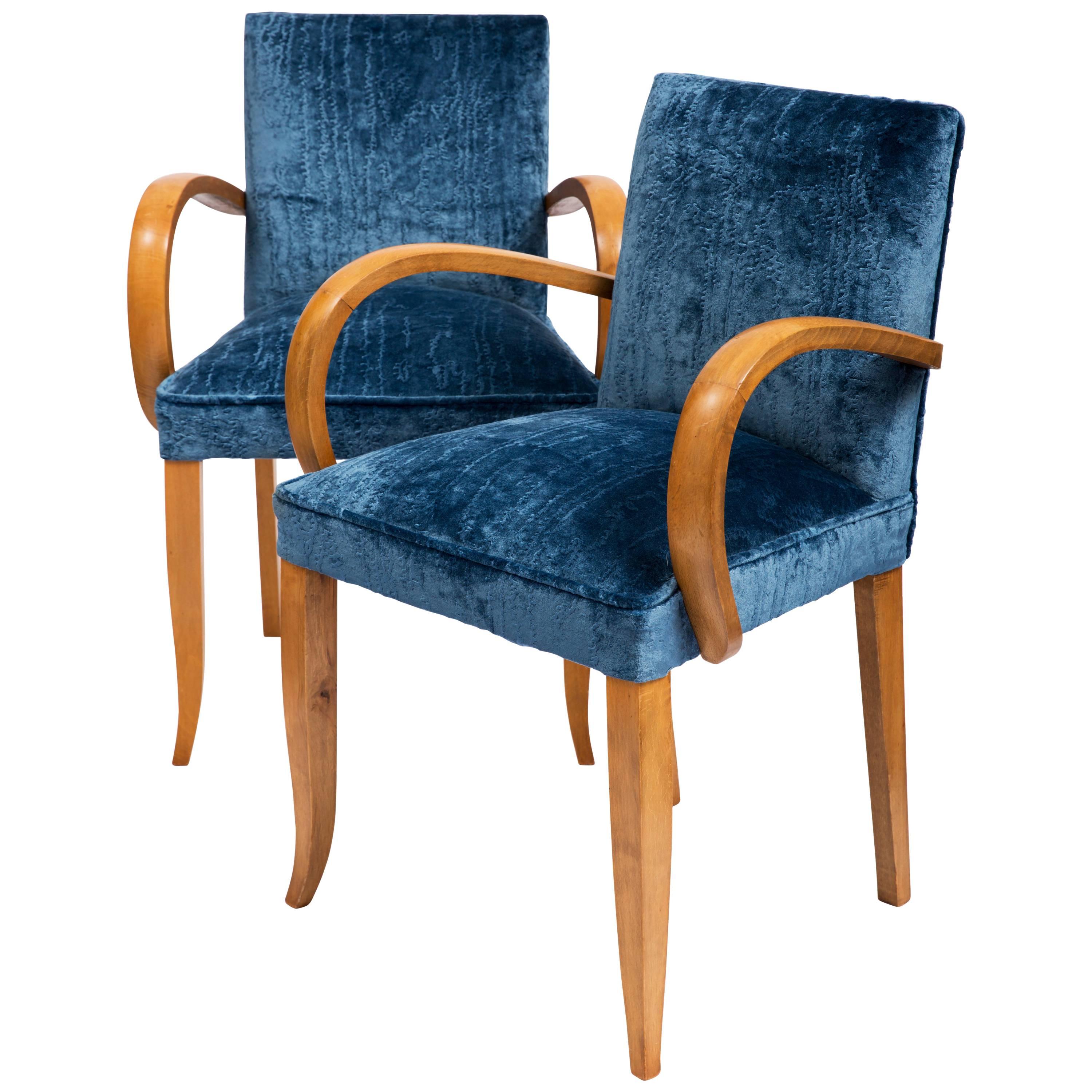 Pair of French Art Deco 1930s Bridge Chairs