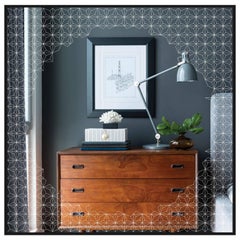 Estrella Mirror, Finely Etched Pattern Back-Illuminated with Black Frame