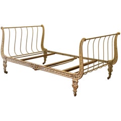 Vintage Gilded Cast Iron Daybed, MS28