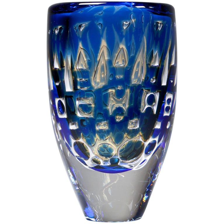 Orrefors Blue Vase - 12 For Sale on 1stDibs | fish bowl vases, clear vases,  clear glass floor vase