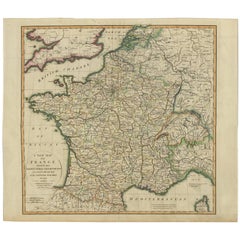 Antique Map of France by Laurie 
Whittle, 1795