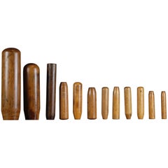 Collection (12) 19th Century Lignum Vitae Mandrels