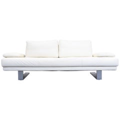 Rolf Benz 6600 Cantilever Designer Sofa Leather Crème Two-Seat Couch Modern
